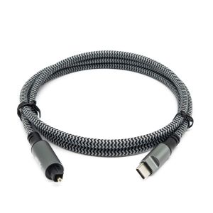 Black Textured Shell Toslink Digital Audio Cable With Type-C male And Gold