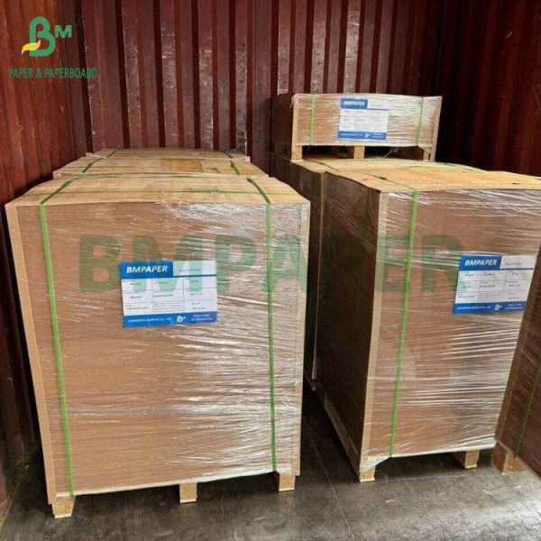 PE Coating One Side Brown Kraft Paperboard Large Sheets For Lunch Boxes 400gsm + 15g