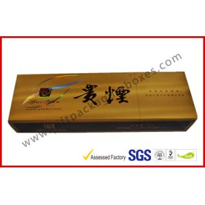 Rectangle Handmade Rigid Board Cigar Gift Boxes , Custom 157g Coated Paper E