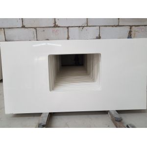 China Affordable Quartz Vanity Countertops , Public White Quartz Bath Countertops on sale
