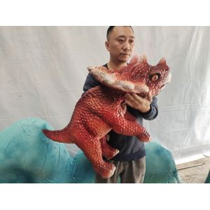 Hand Control Baby Animatronic Dinosaur Triceratops Puppet for Sale