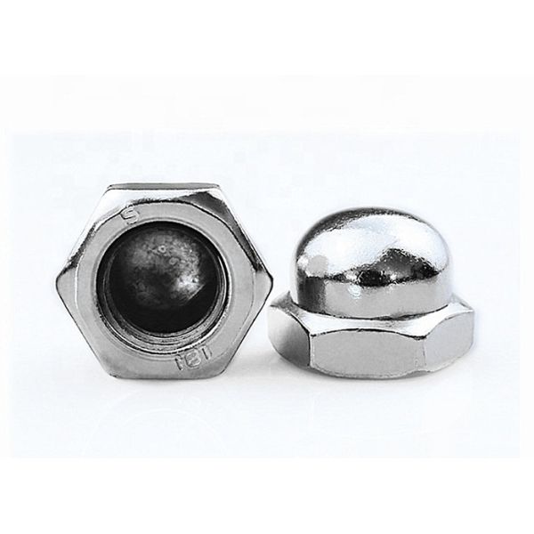 Galvanized Hexagon Lock Nut , Stainless Steel / Carbon Steel Domed Cap Nut