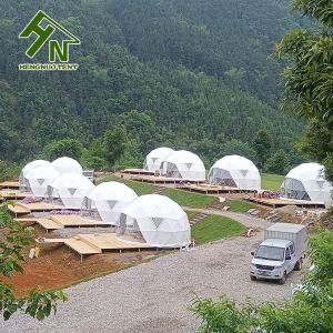 Glass Triangle Window Hotel Dome Tent 50m Diameter Custom