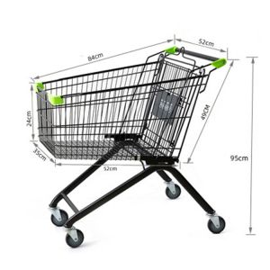 Metal Shopping Trolleys Carts With Strong Rubber Wheels