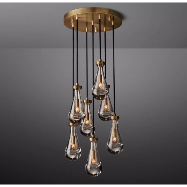 Buy Nickel RH Chandelier K9 Crystal Rain Round Chandelier 18'' at wholesale prices