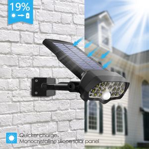 5000K 17PCS Led Commercial Solar Street Lights / Wall Mount Solar Spotlight