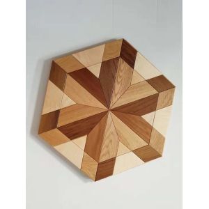 Different Woods Hexagon Parquet Flooring Multi Layers AB Grade