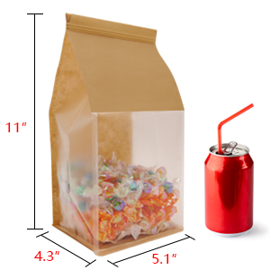 treat bags bakery bags with window bakery bread candy bags cookie bags for packaging brown kraft bag