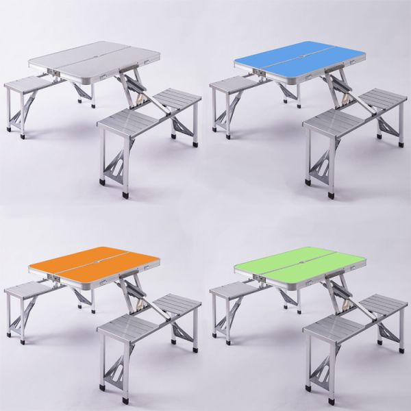 General Portable Space-saving One-piece Camping Table and Chair Set for Outdoor Travel