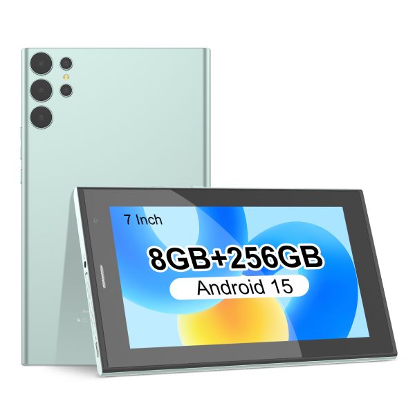 C idea 7 inch Wifi Tablet with Case 8+256GB Storage Quad Core Processor 600x1024 IPS Touchscreen CM524 green