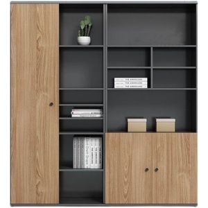 Wall Bookcase Display Cabinet for Office Storage and Space Optimization Solution