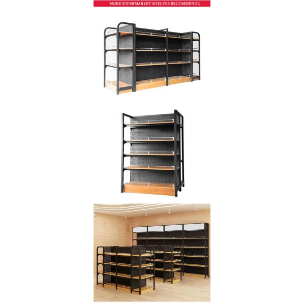 Single-Sided Metal Supermarket Shelves Freestanding Light Duty