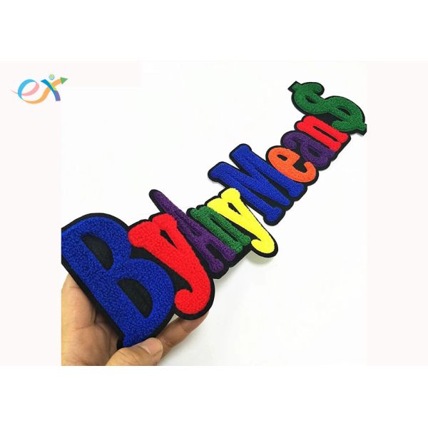 Buy Double Layer Towel Embroidery Laser Cut Chenille Custom Letter Patches at wholesale prices