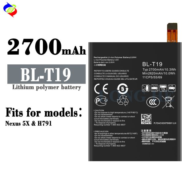 Performance BL-T19 2700mah 3.8v Mobile Phone Battery for LG Nexus 5X H791 H798 H790