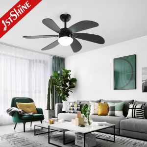 Pull Chain Style 42 Inch LED Ceiling Fan With 6 Balck MDF Blades