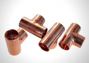 China Residential Refrigeration Copper Tubing Pipe Fittings Copper Equal Tee  Easy To Braze on sale