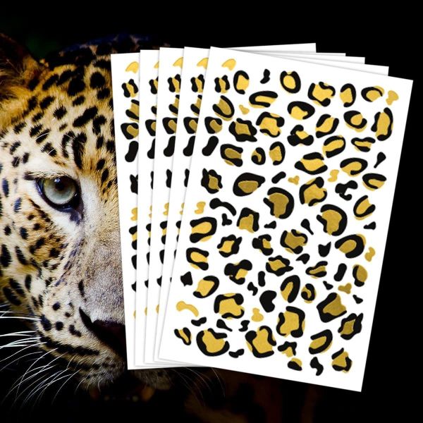 Buy Cross Mirror Face Cheetah Cat Whiskers Leopard Tattoo Sticker New Print Paper Body Application with Hot Stamp for Halloween at wholesale prices
