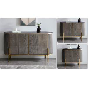ISO14001 Appprove Gold Metal Frame Hotel Room Cabinet 860mm Height