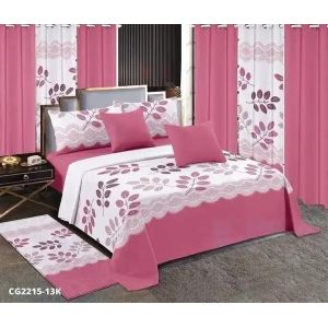 Fashion Red Wedding Flower 13pcs Bedding Set with Customized Size and Matching