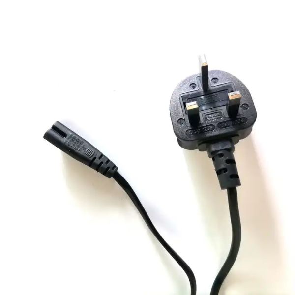 XianDa Swivel Ac UK 2 Pin Plug To IEC C7 Connector Euro plug Power Cable
