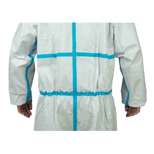 CAT.III Type 4/5/6 Disposable Coverall With Blue Tape Anti Static MP Chemical