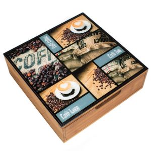 bamboo coffee capsule drawer