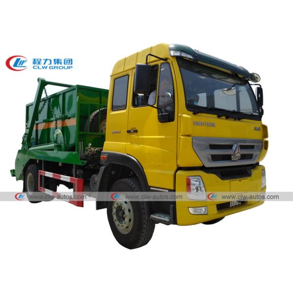 Buy Sinotruk Homan 4x2 10CBM Skip Loader Swing Arm Garbage Truck at wholesale prices