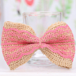 Factory Direct Handmade Diy Lace Bow New Clothing Accessories Color Linen Flower