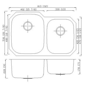Brushed Surface Double Basin Undermount Kitchen Sink 16G Thickness