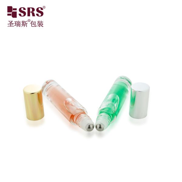 GB1-5ML Paint Gradient Blue Clear Color Glass Roll On Perfume Bottle Applicator No Leakage