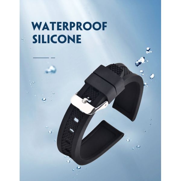 18mm ODM Silicone Rubber Watch Strap Bands With Customization LOGO