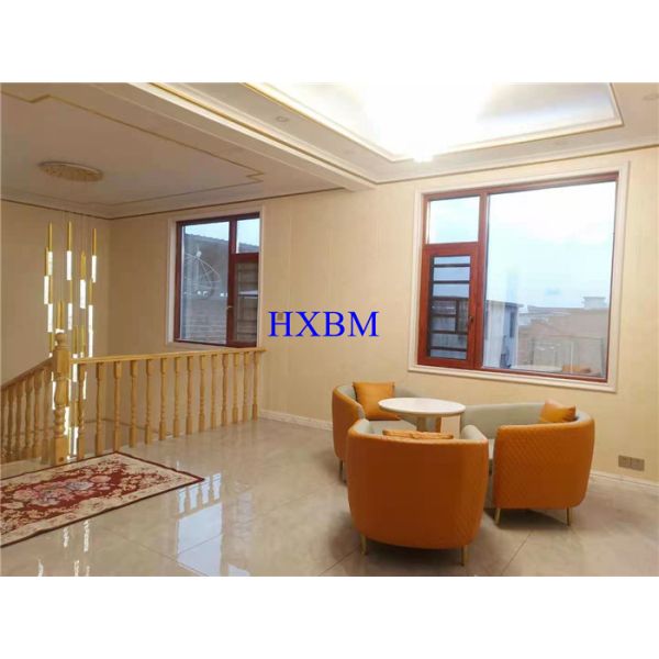 12A Glass Wood Grain Aluminum Casement Windows Double Glazed