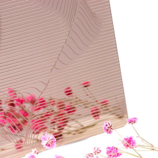 4x10 Mirror Etched Stainless Steel Sheet For Decorating Hotel Villa