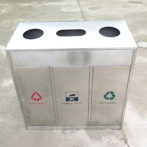 900L*400W*900H Mm 240L 3 Compartment Trash Bin