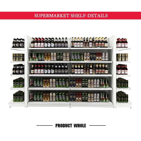 Custom Metal Supermarket Shelving Gondola Display 30-100KGS Capacity