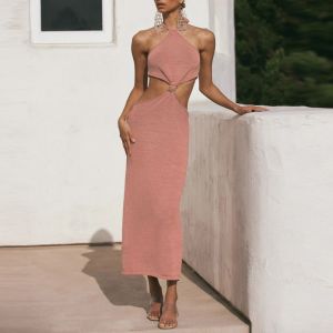 Holiday Leisure Sexy Women Dresses , 135cm Womens Halter Neck Dresses