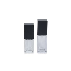 Transparent Square Makeup OD32mm Foundation Glass Bottle 20ml 30ml Cosmetic