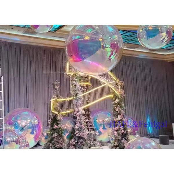 Custom Giant Inflatable Mirror Ball Colorful Sealed Silver Inflatable Mirror