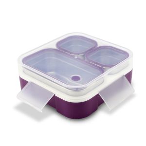 Leak Proof Metal Lunchbox with Three Compartments and Insulation 720ml