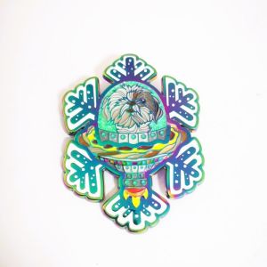 2.5 Inch Snowflake Custom Soft Enamel Pins Die Casted Rainbow Plated Lapel Pins