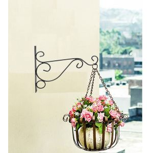Flower 21*25.5cm Metal Hanging Plant Bracket Indoor