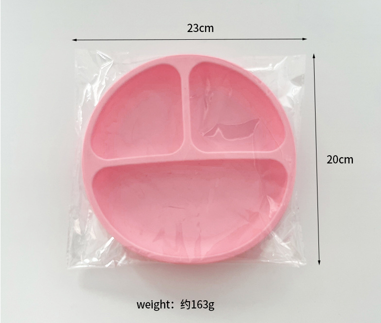 BPA Free Silicone Non-Slip Baby Dinner Plate with Suction Cup and Food Grade Material