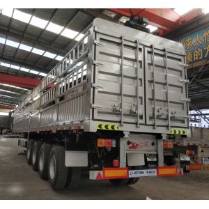 Transport Bulk Vegetables Fence Semi Trailer Air Suspension / Mechanical