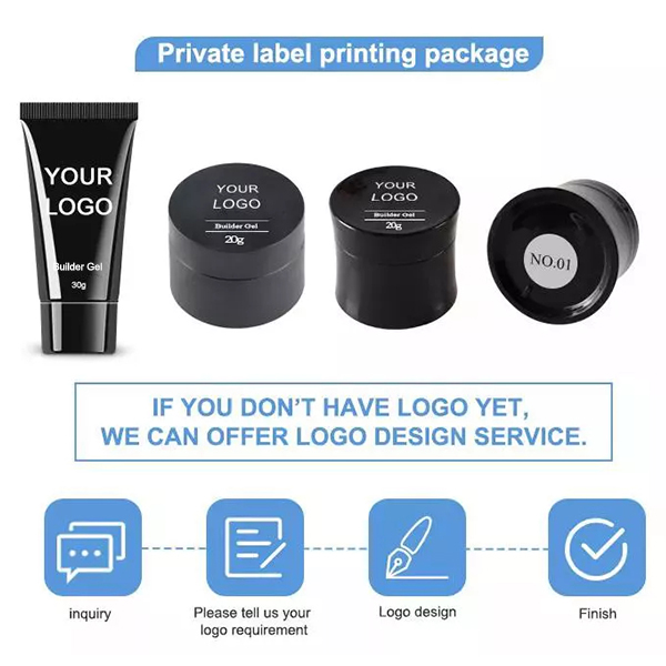 OEM Nail Supplies Clear Pink Colors 30ml Nails Art Extension Gel Varnish Private Label Soak Off Quick Acrylic Poly Gel Polish