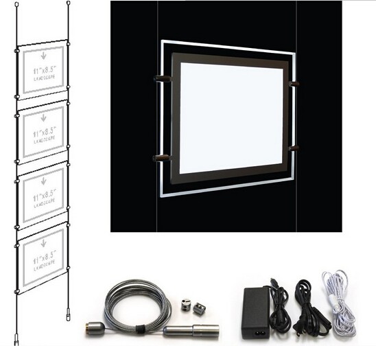 Ceiling Hanging Crystal Double Sided Led Light Box For Real Estate Window Sign