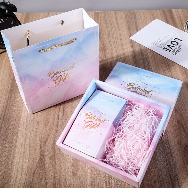 Recyclable Custom Luxury Rigiding Creative Colorful Gradient Gift Box With Your Own Logo