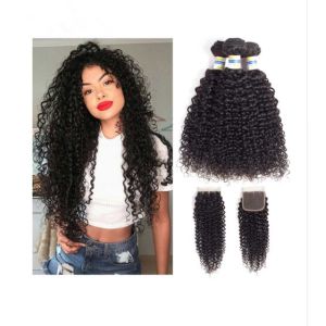 Double Weft Kinky Curly Cambodian Virgin Hair / 100 Remy Human Hair Extensions