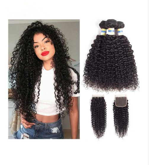 Buy Double Weft Kinky Curly Cambodian Virgin Hair / 100 Remy Human Hair Extensions at wholesale prices
