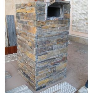 Quality Rusty Slate Column,Natural Stone Pillar,Ledgestone Pillar,Multicolor Stone Postbox,Gate Rusty Pillar for sale