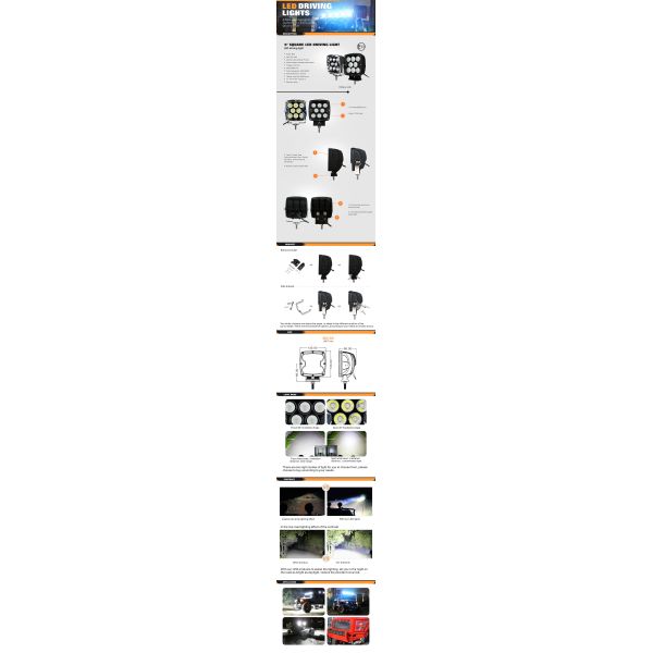 2017 NEW 7 inch SQUARE 80W LIGHT WITH EMARK E13 LED Driving Light